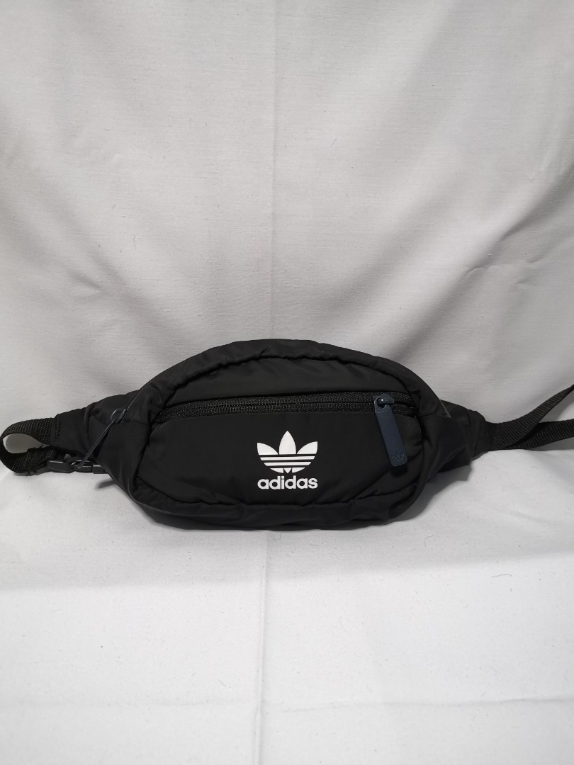 Adidas Black Double Zip Trefoil Waist Bag, Men's Fashion, Bags, Belt