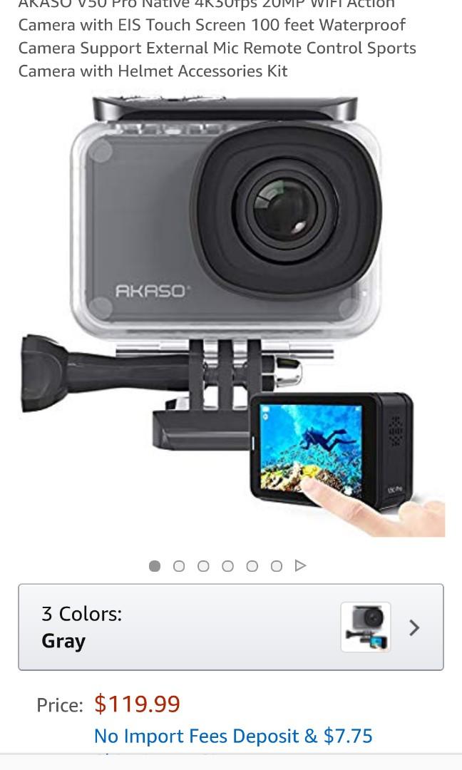 Buy AKASO V50 PRO Native 4K30fps 20MP WiFi Action Camera