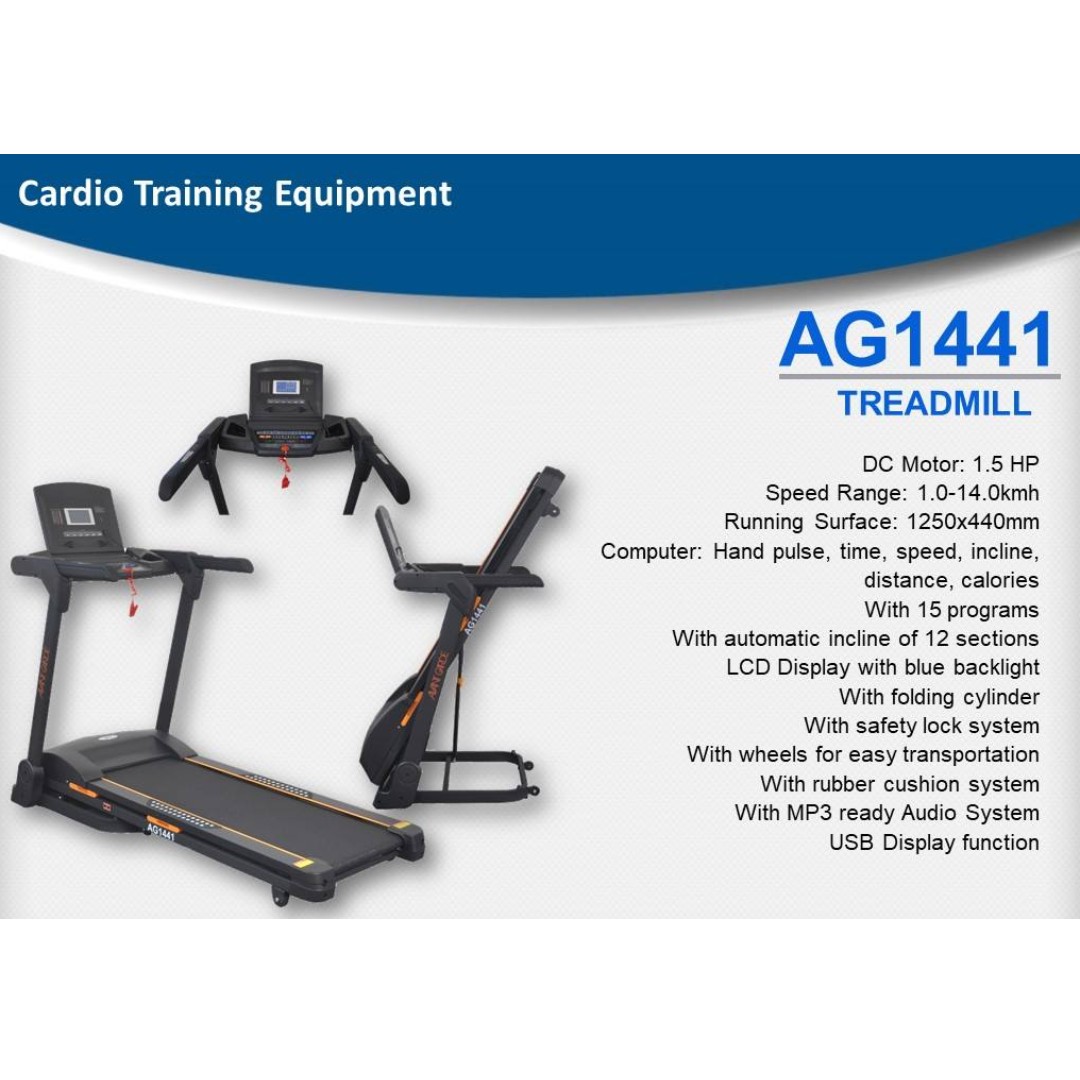 AVANT GARDE AG1441 B MOTORIZED THREADMILL Sports Equipment Other