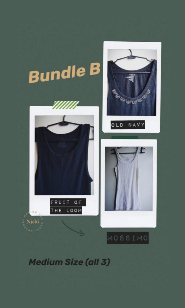 Camisole tops / sleep wear (Category: Sleeveless) located in San Quintin. Submitted by titastyleapparel (Listing ID 265900970, Image 1). Description: Pang tulog tops or pangbahay. All in good condition and in size M. 3 for 100 plus sf.