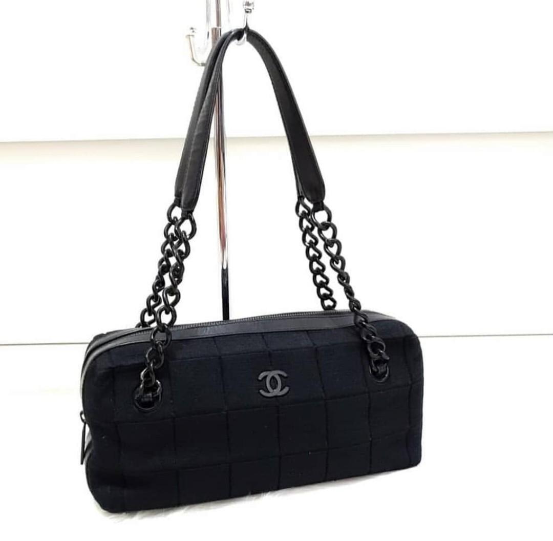 Chanel canvas mix leather 2728cm shoulder bag vintage 6 on Carousell