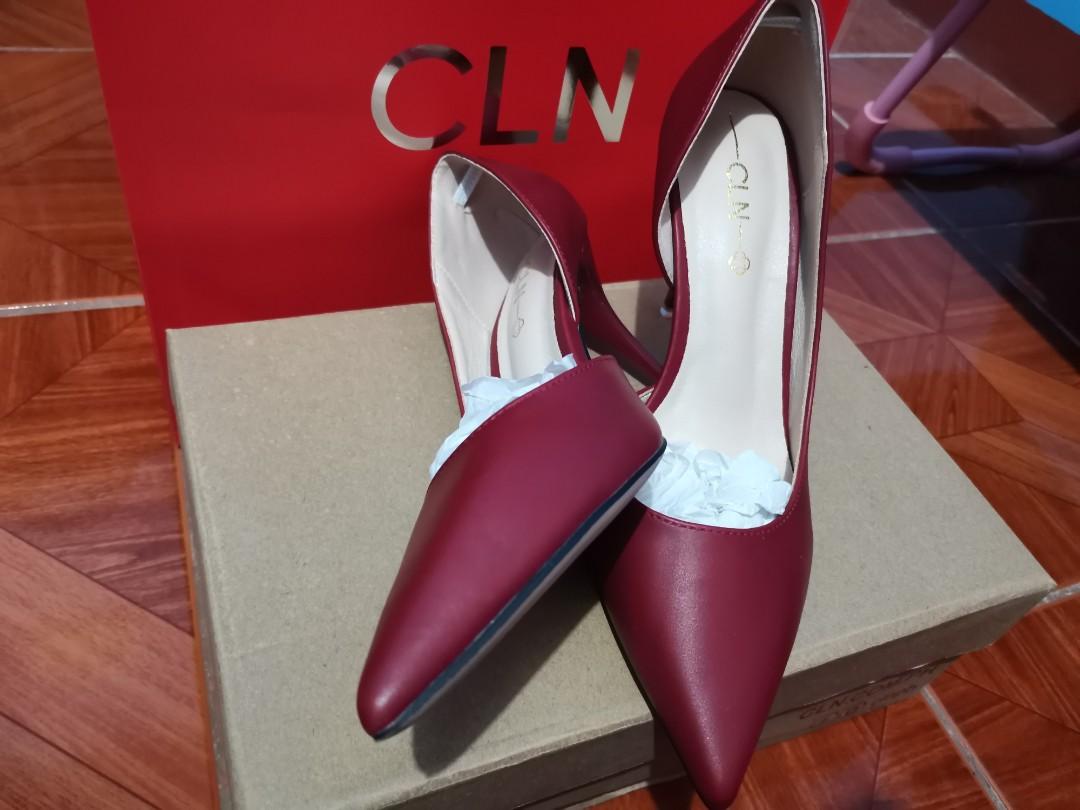 wine red court shoes