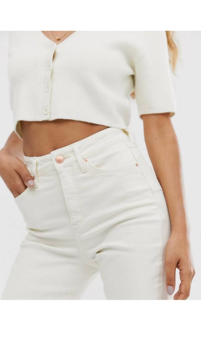 new look white denim shorts