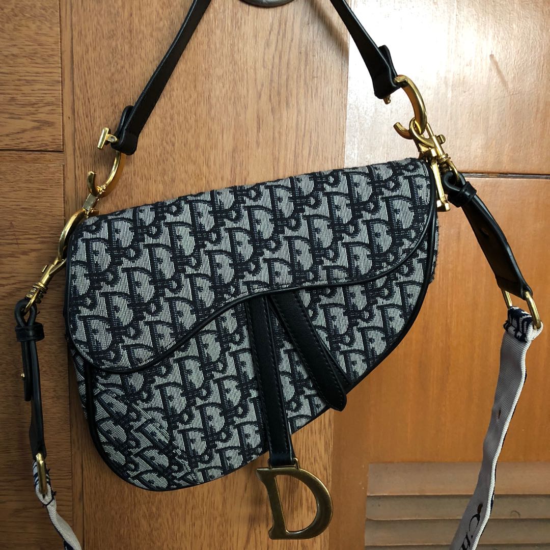 Christian Dior Calfskin Saddle Bag  Black Shoulder Bags Handbags   CHR303734  The RealReal