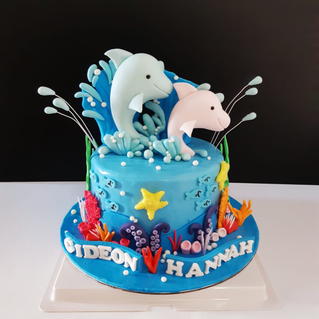 Printed Cute Dolphin Cake Inserts Marine Animal Baby - Temu