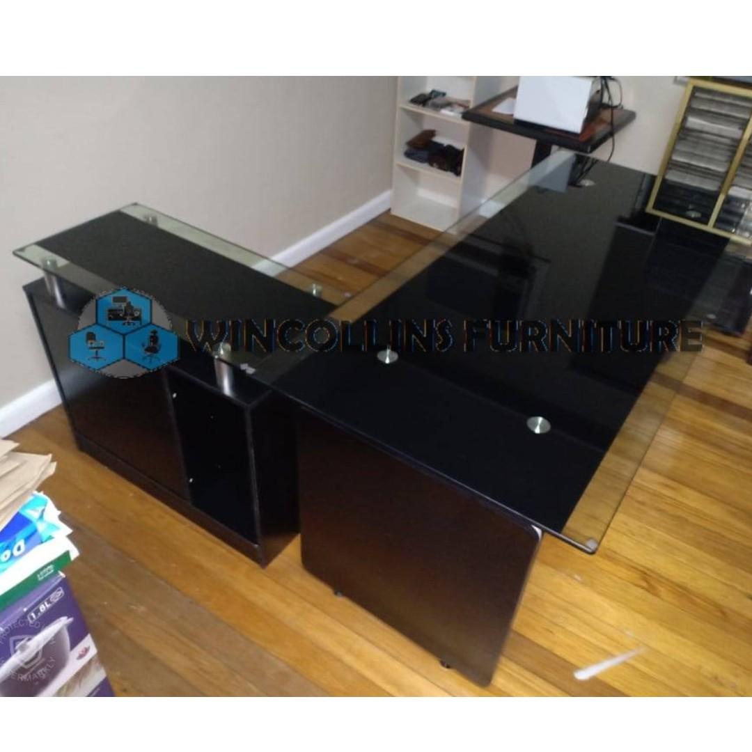 Executive Office table glass top, Furniture & Home Living, Office Furniture & Fixtures on