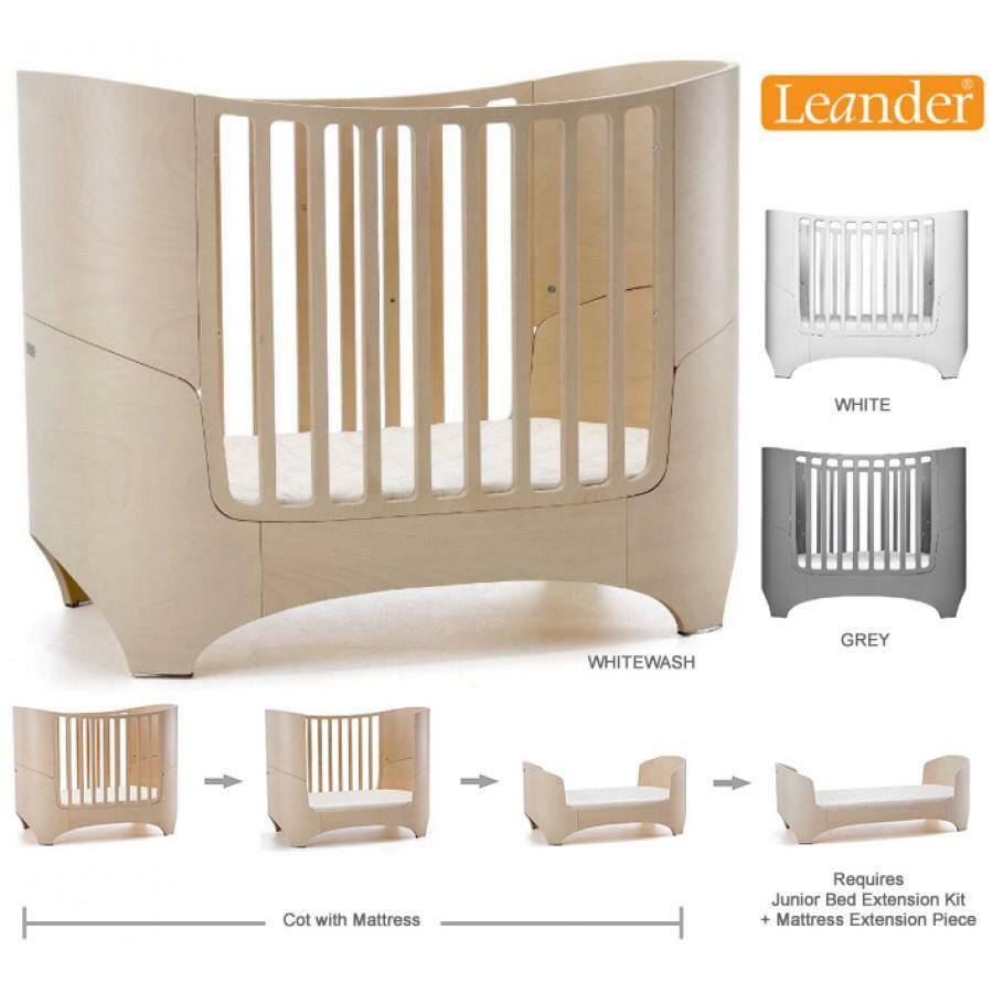 Full Leander Cot with extension kit and cot bumper, Babies & Kids, Baby