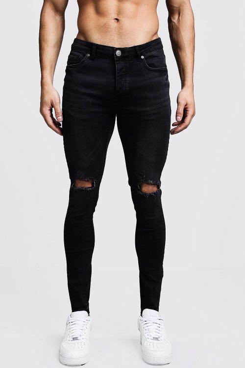 hollister ripped jeans black