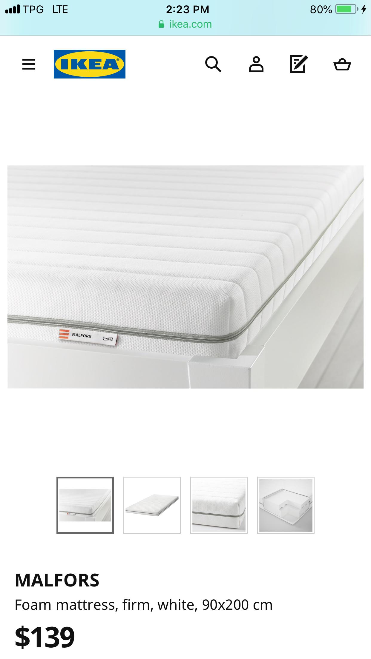 two 2 ikea malfors foam mattress furniture beds mattresses on carousell