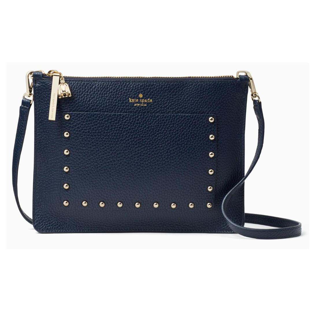 Kate Spade New York On Purpose Twilight Blue Studded Crossbody Sling Bag Clutch