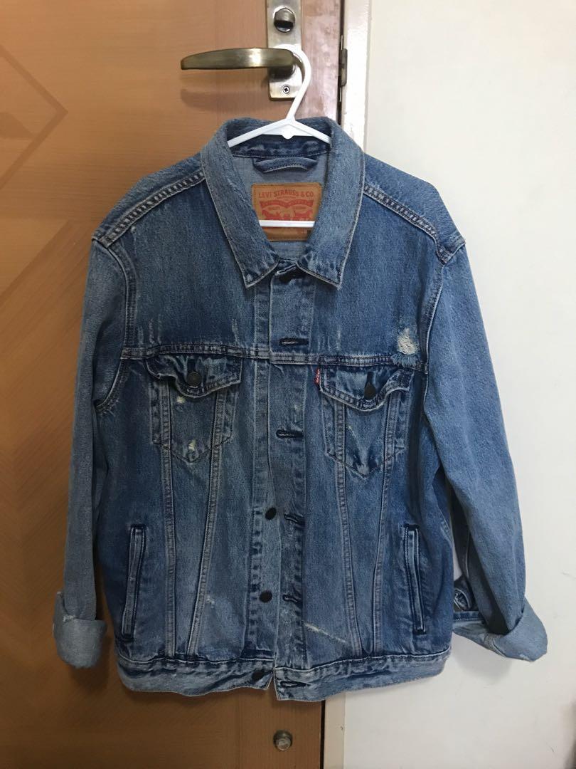 Levis Ripped Denim Jacket, Men's 