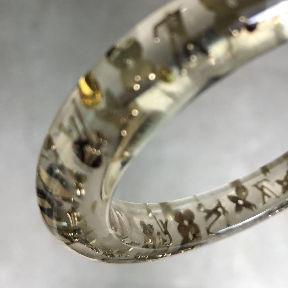 Louis Vuitton Clear Resin Monogram Inclusion Bangle Bracelet ○ Labellov ○  Buy and Sell Authentic Luxury