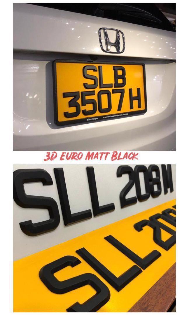 LTA compliant license plate 3D/Acrylic/Emboss Number plate, Car