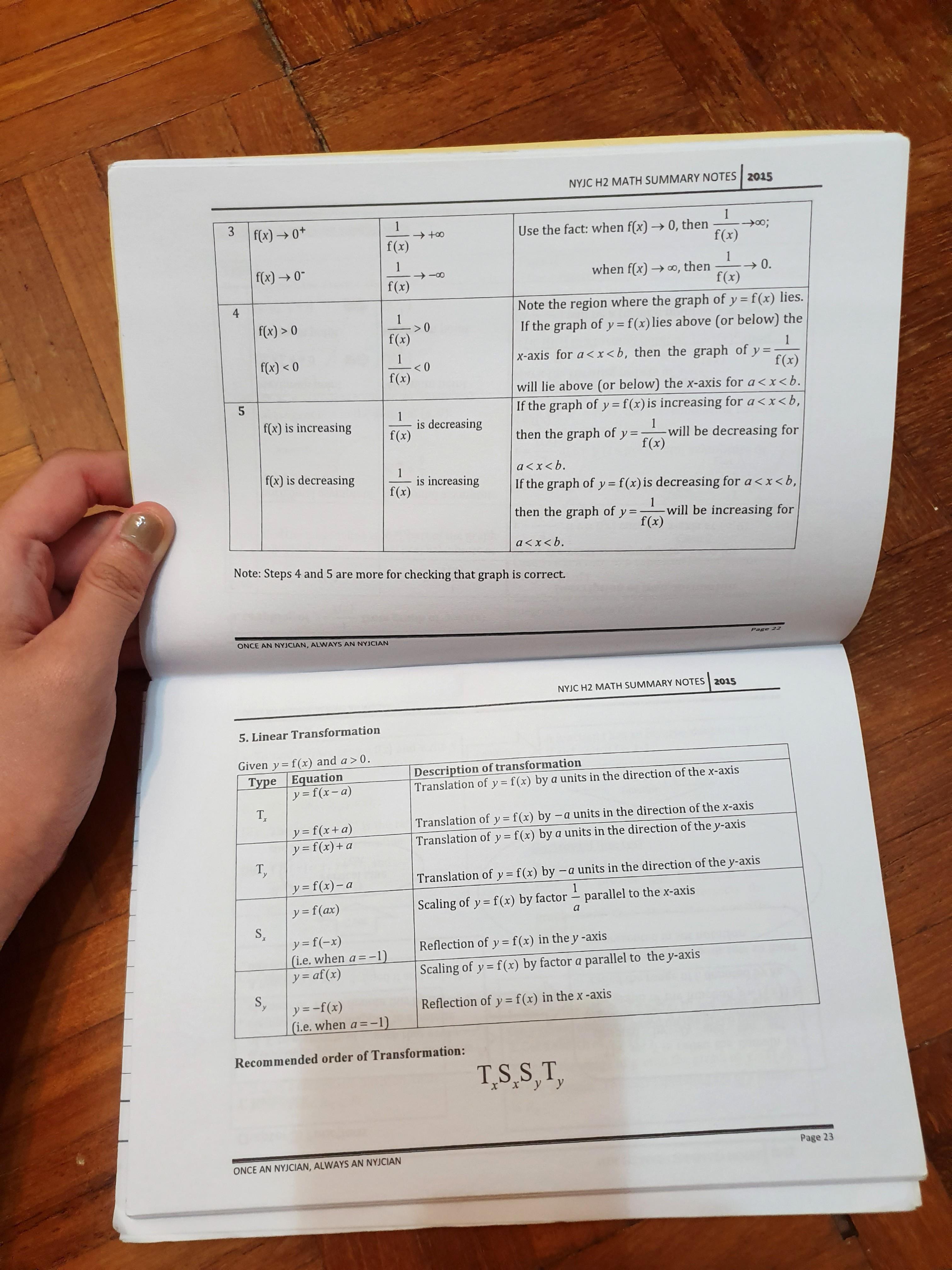 NYJC H2 Math Summary notes (pure maths and statistics), Hobbies & Toys ...