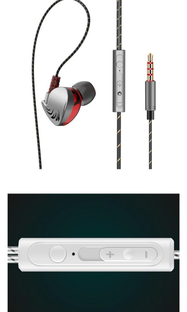 QKZ CK7 HIFI Earphone Headphone Music In Ear Stereo Sport Universal Headset Red Gray