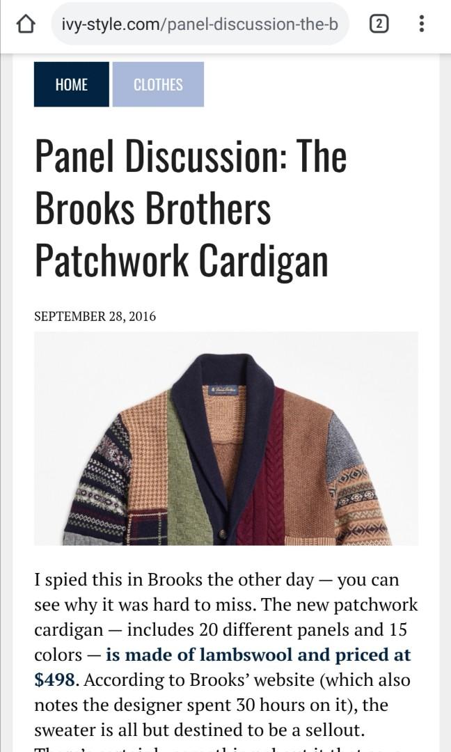 Brooks brothers patchwork cardigan shop
