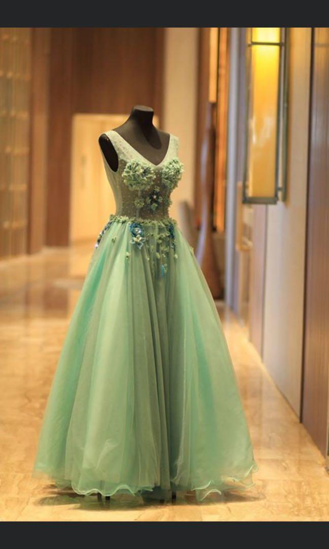 Sheer Debut Gown (Category: Evening dresses & gowns) located in Quezon City. Submitted by maydeclutters (Listing ID 265835080, Image 1). Description: In turquoise color Used once by my daughter during her debut Bought for 18,800.