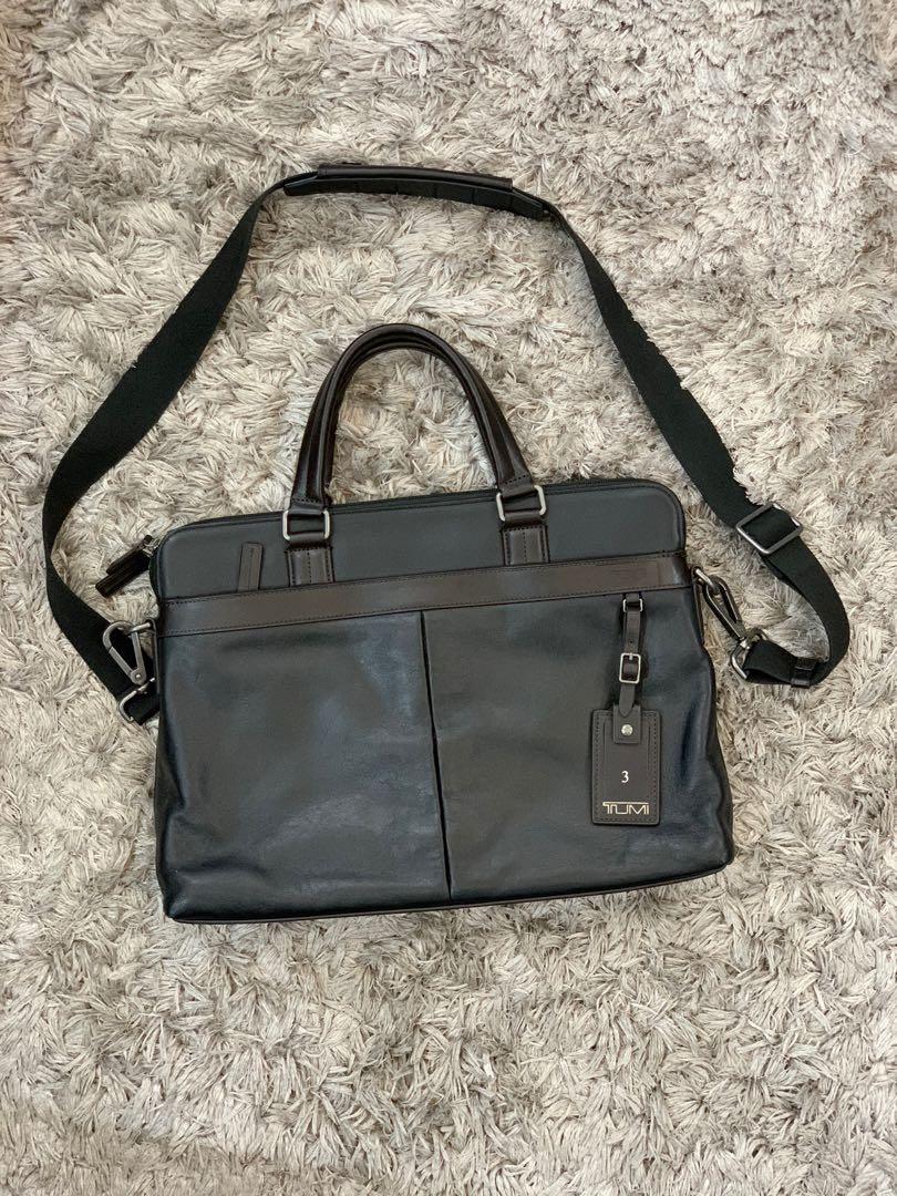Tumi Tafton Double Zip Leather Portfolio Men s Fashion Bags