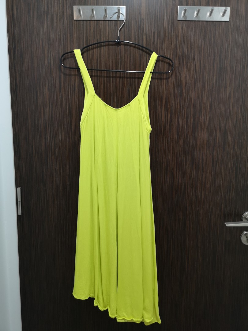zara neon yellow dress