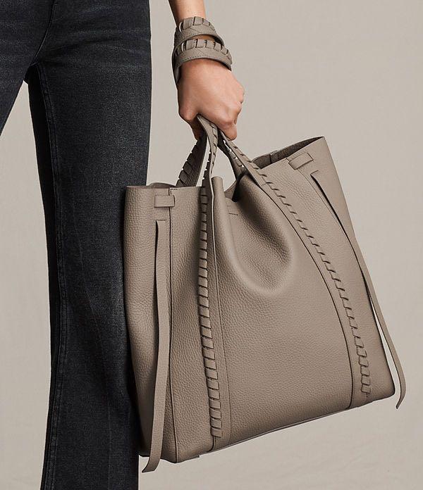 AllSaints Gray Ray North South Tote Women s Fashion Bags