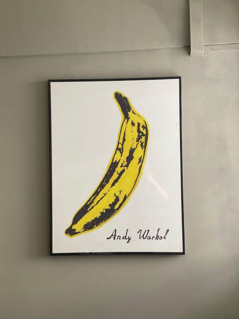Andy Warhol Inspired Banana Print Painting Decor Popart Furniture