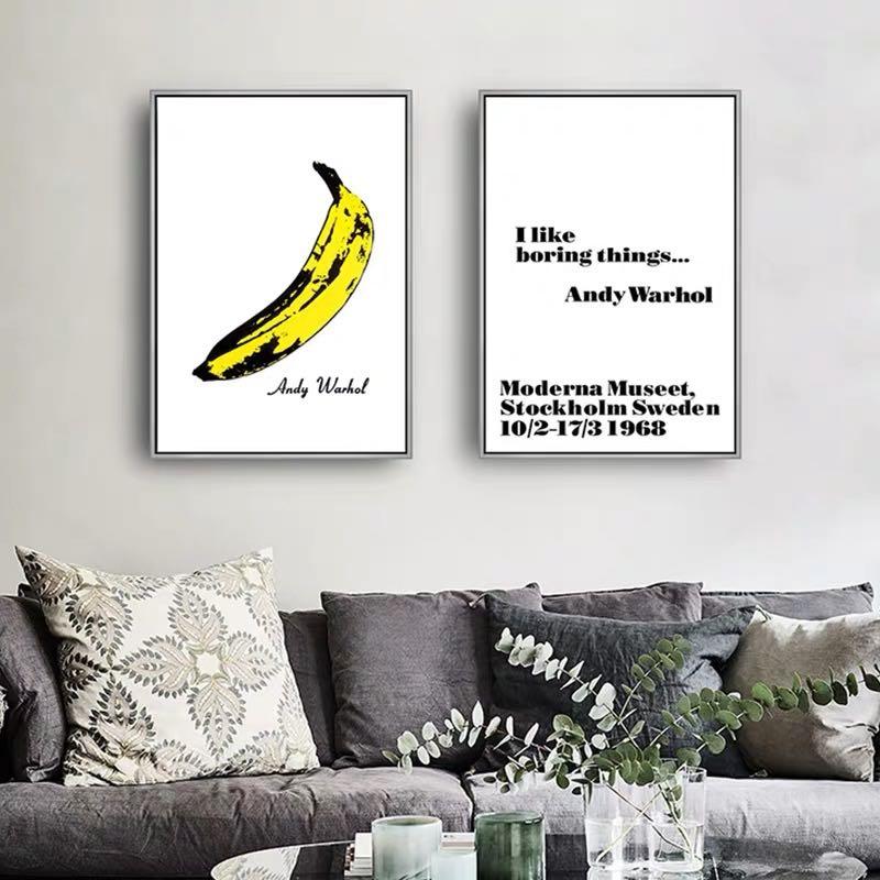 Andy Warhol Inspired Banana Print Painting Decor Popart Furniture