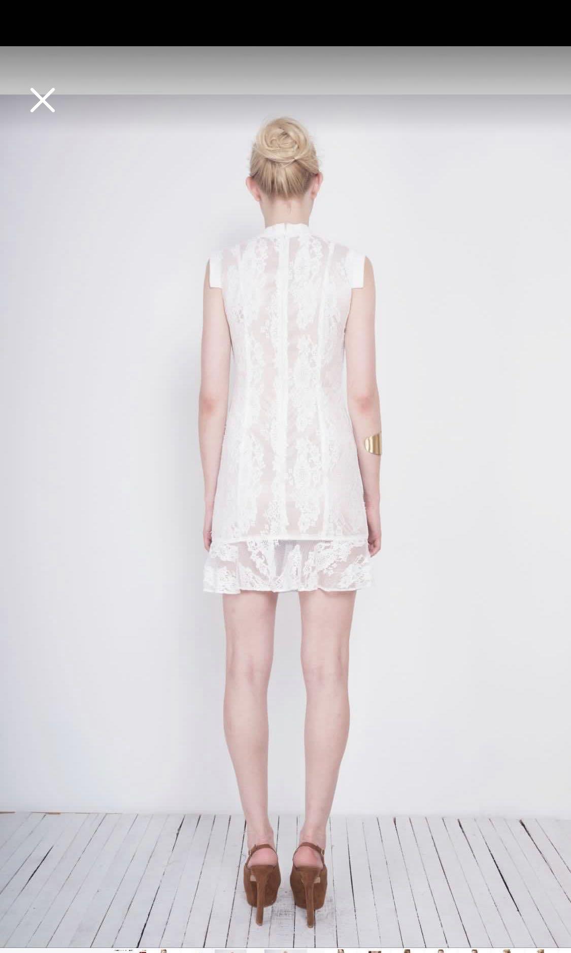 aijek white lace dress Drifter Lace T-Back Dress by Aijek
