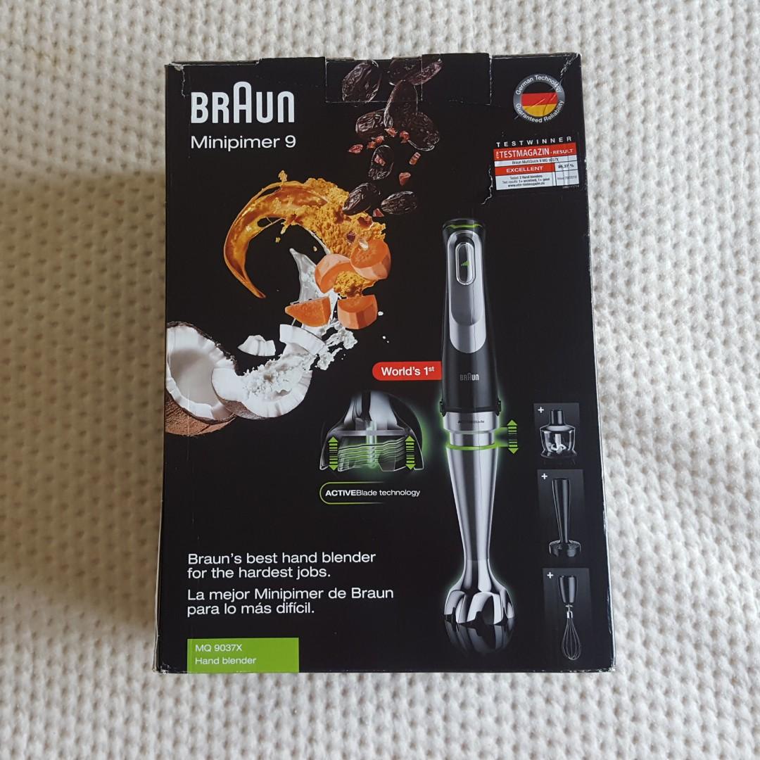 Braun MultiQuick 9 Hand blender MQ 9037X 1000 Watt with Whisk Chopper Puree Beaker TV Home Appliances Kitchen Appliances Hand Stand Mixers on Carousell