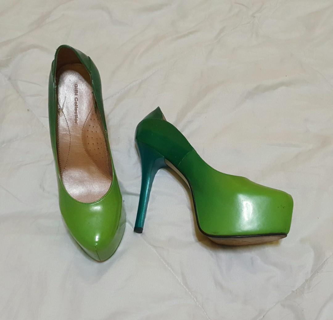 GIBI Green Ombre Platform Heels (Category: Heels) located in Manila. Submitted by abs018 (Listing ID 266112409, Image 3). Description: RFS - decluttering. Gibi Collection ombre shoes. Comfy. Size 37..