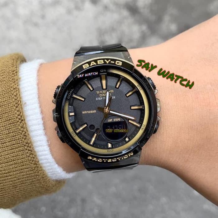Jam Tangan Wanita Casio Baby G BGS 100 GS 1A Black Gold Original BM Fesyen Wanita Jam Tangan di Carousell