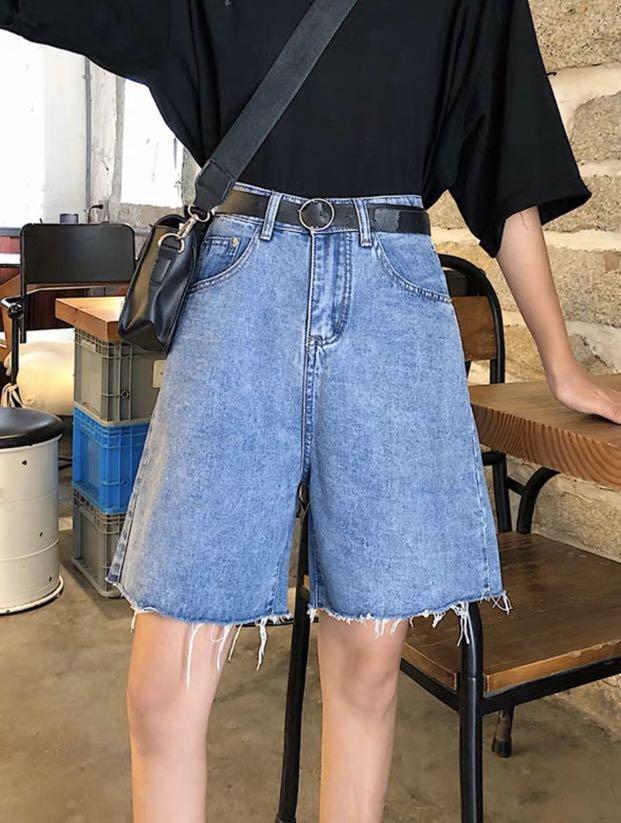 Knee length denim pants online