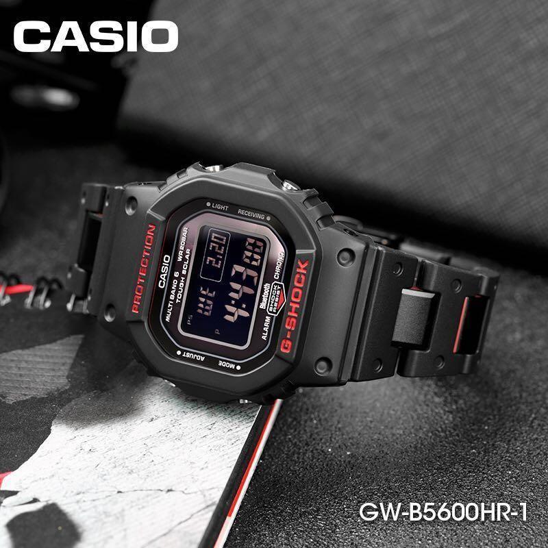 ORIGINAL Casio G Shock Bluetooth 6 Multiband Tough Solar Black Red Stainless Steel Resin Composite Band Watch GW B5600HR 1DR