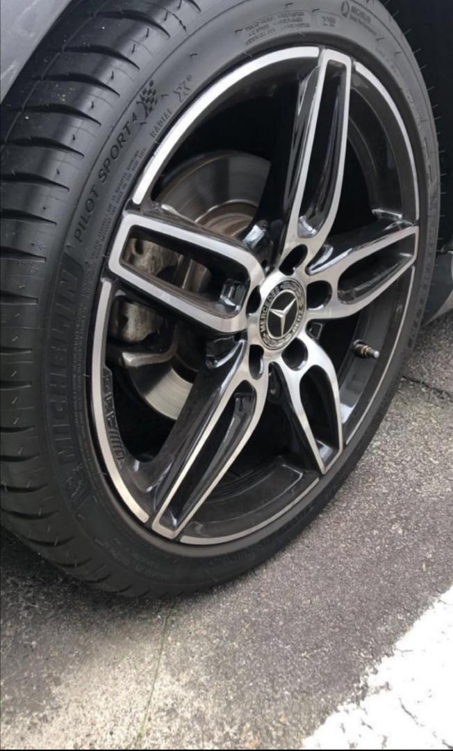 Original Mercedes AMG line rims 18 inch, Car Accessories, Tyres & Rims ...