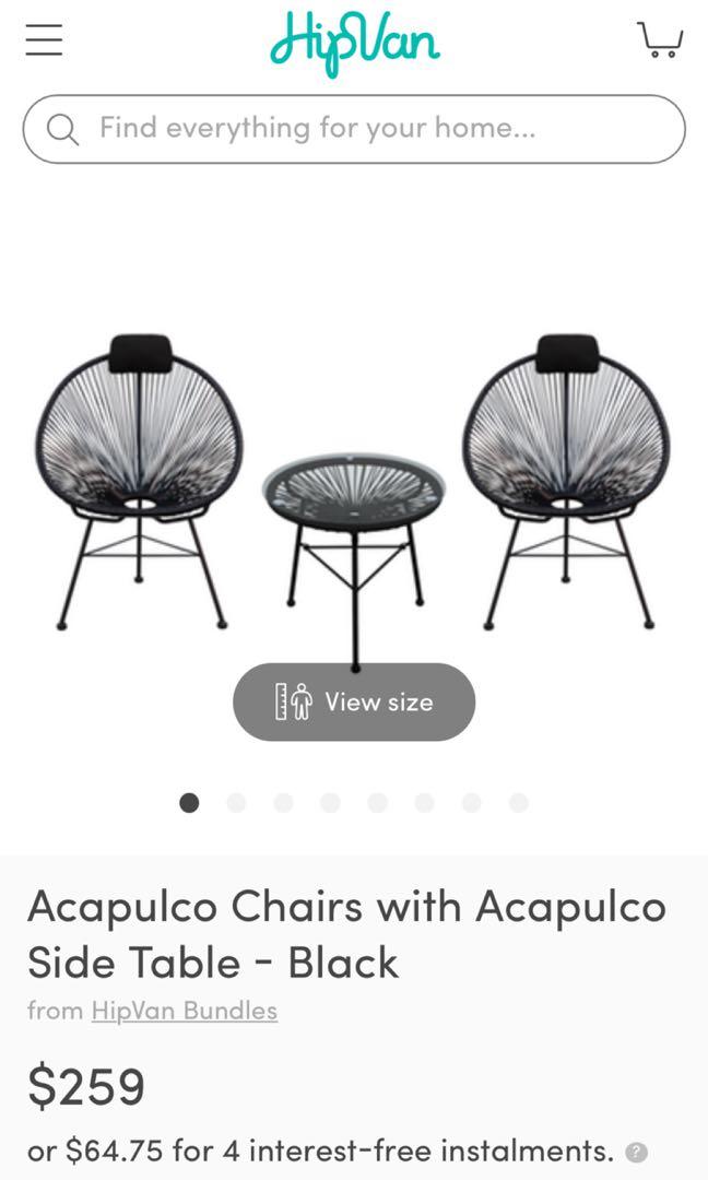 Patio Acapulco Chair Set 2 Chairs And 1 Side Table Furniture Tables Chairs On Carousell