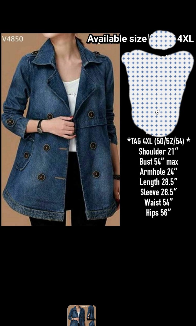 plus size denim trench coat