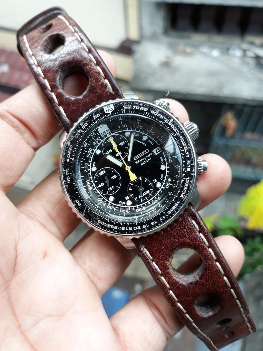 Seiko flightmaster leather 2025 strap