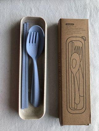 Go Green Reusable Utensils spoon fork chopsticks