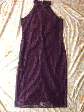 Early Christmas Sale!!! PRICE DROP!! Elegant evening halter dress XL Deep Plum