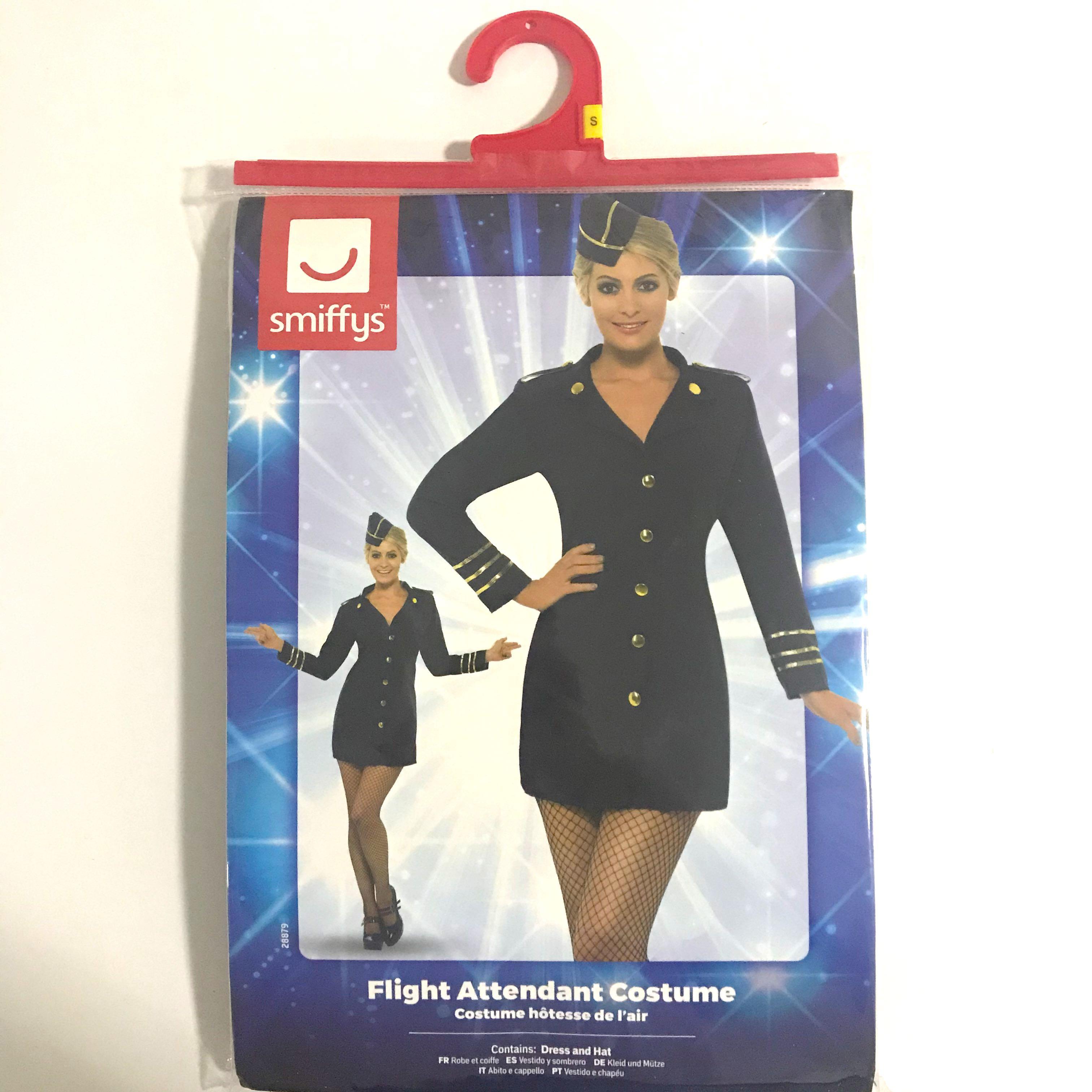 45 CHEAPEST NEW IN PACK SIZE S M AIR STEWARDESS CABIN CREW AIR HOSTESS FLIGHT ATTENDANT FANCY DRESS COSTUME PARTY