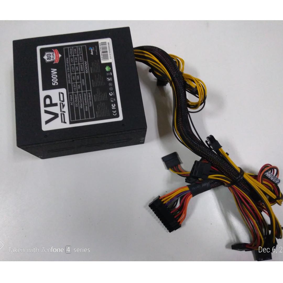 Aerocool Vp Pro 500w 80 Bronze Power Supply Computers Tech Parts Accessories Computer Parts On Carousell