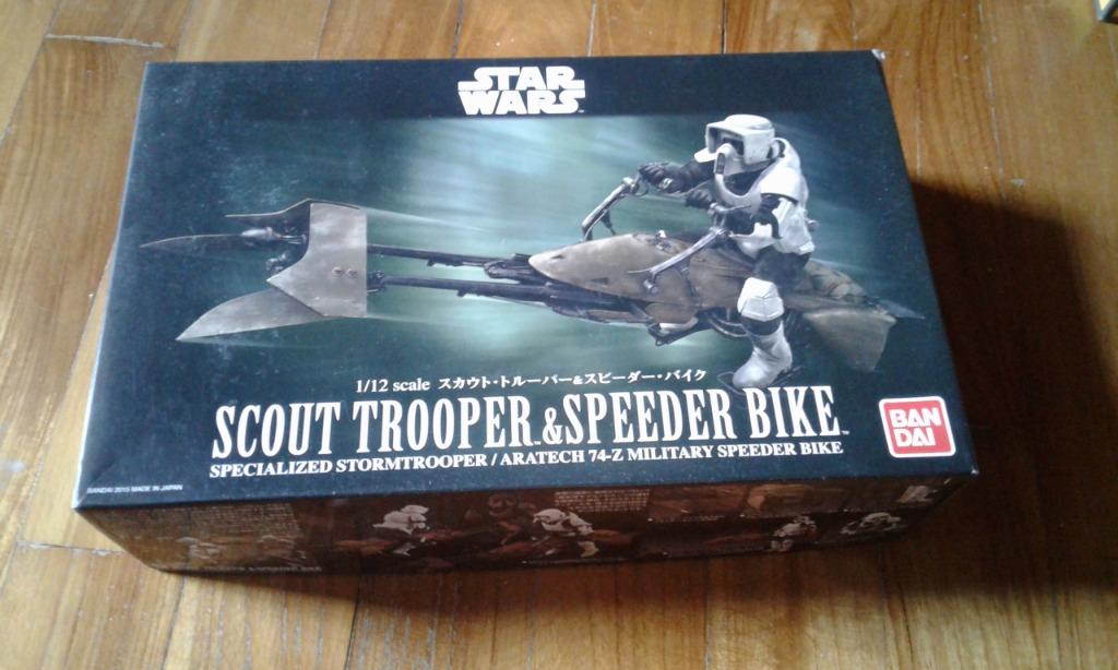 Bandai Star Wars Scout Trooper and Speeder Bike Model Kit 1/12 Scale USA Seller 