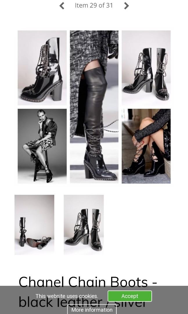 CHANEL Chain Boots 2013, Women's Fashion, Footwear, Boots on Carousell