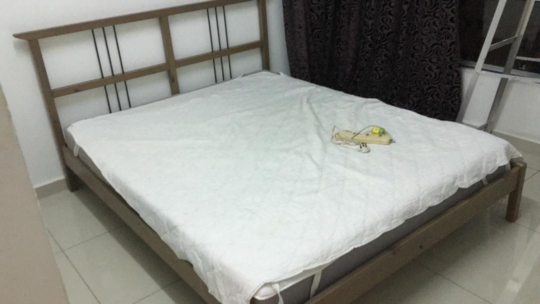 Ikea Dalselv Queen Bed Frame with sultan mattress