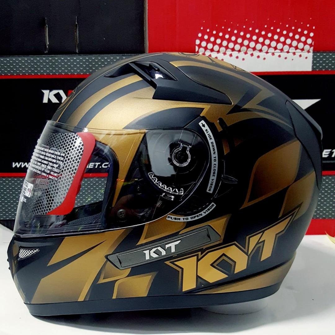 KYT VENOM MATT GOLD FULLFACE HELMET Motorcycles Motorcycle