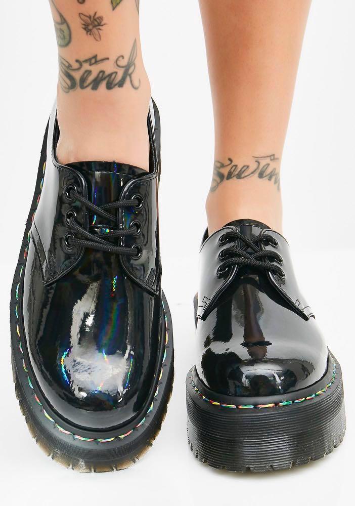 1461 rainbow patent quad shoes