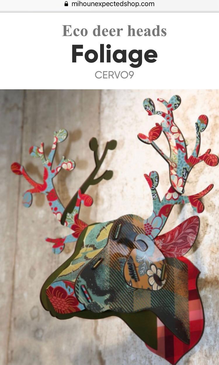 Miho eco deer head with antlers , Furniture & Home Living, Home Decor
