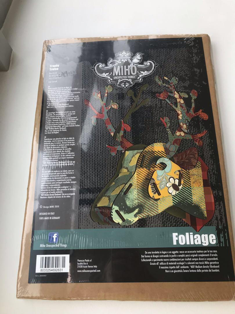 Miho eco deer head with antlers , Furniture & Home Living, Home Decor