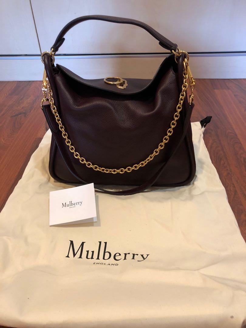 Mulberry Small Seaton Tote (Oxblood), Luxury, Bags & Wallets on Carousell