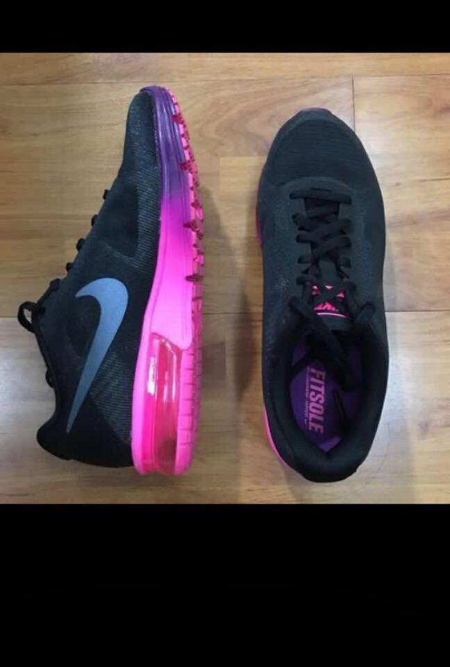 Nike air max sequent black/pink women's running online shoes