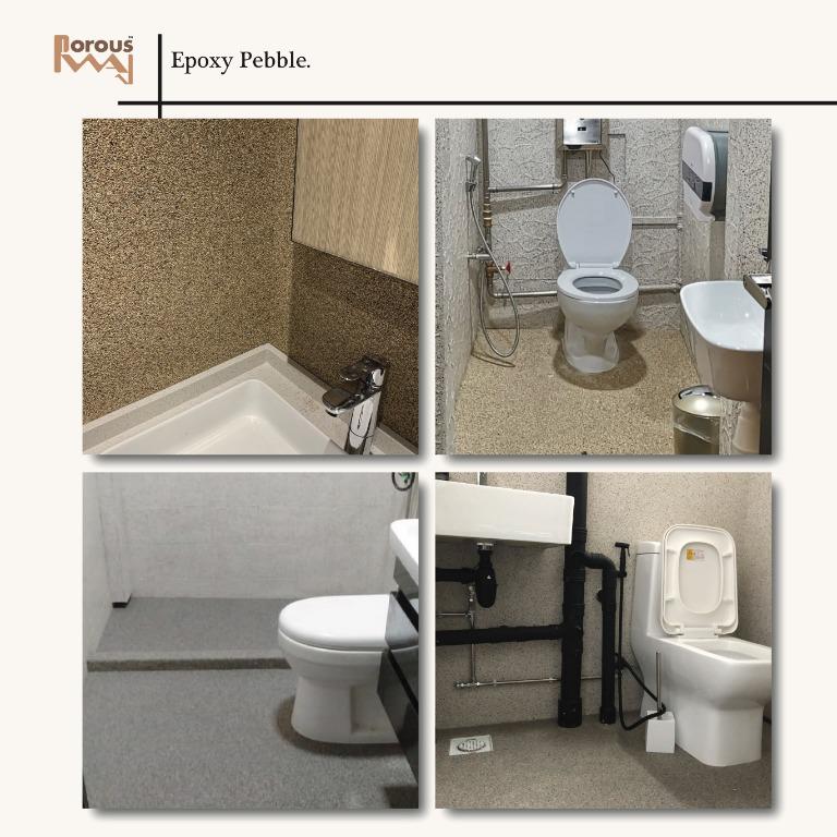 HDB Overlay for Toilet (Epoxy Pebble) Toilet flooring repair